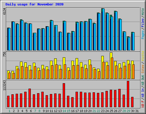 Daily usage for November 2020