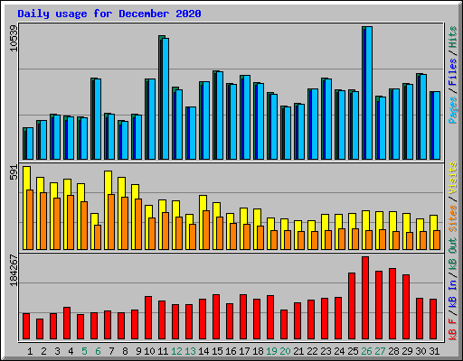 Daily usage for December 2020