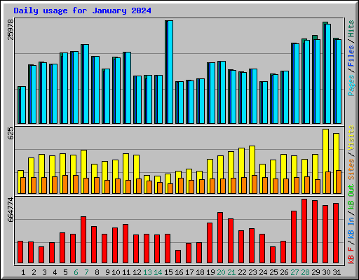 Daily usage for January 2024