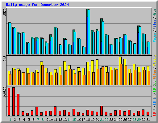 Daily usage for December 2024