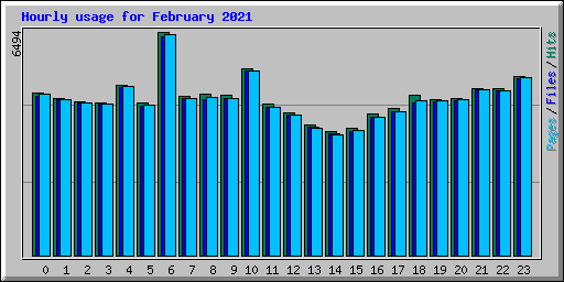Hourly usage for February 2021