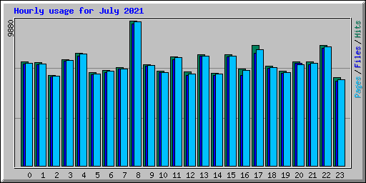 Hourly usage for July 2021