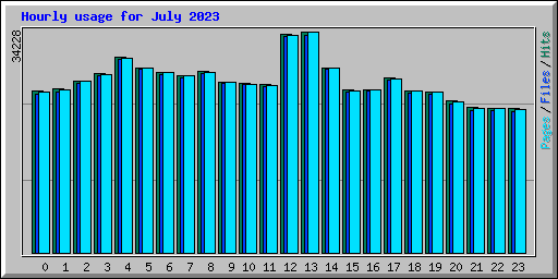 Hourly usage for July 2023