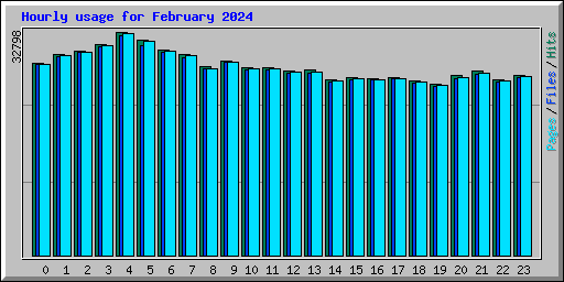 Hourly usage for February 2024